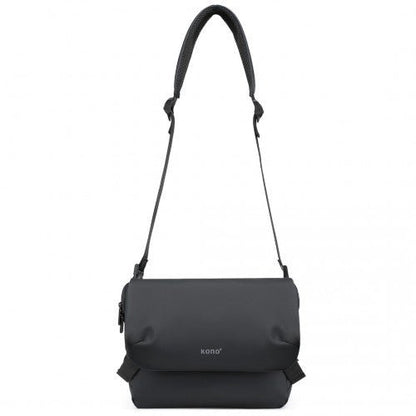 EB2340 - KONO Modern PVC Coated Water - Resistant Crossbody With Versatile Carrying Options - Black - Easy Luggage