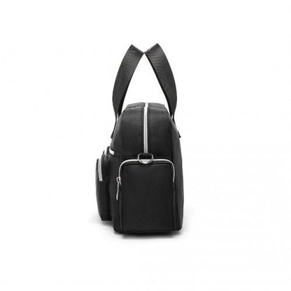 EB2351 - Kono Sleek Multi - Pocket Water - Resistant Crossbody Tote Bag - Black - Easy Luggage