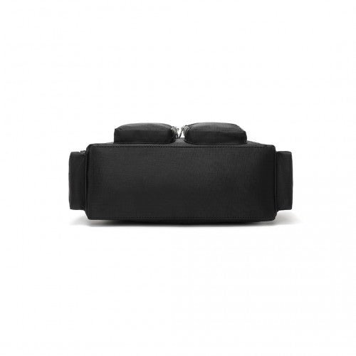 EB2351 - Kono Sleek Multi - Pocket Water - Resistant Crossbody Tote Bag - Black - Easy Luggage
