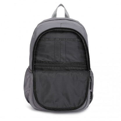 EB2363 - Kono Lightweight & Glow - in - the - Dark 3 - Piece Laptop Backpack Set with Crossbody Bag and Pencil Case - Grey - Easy Luggage
