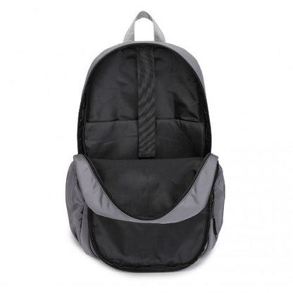 EB2363 - Kono Lightweight & Glow - in - the - Dark 3 - Piece Laptop Backpack Set with Crossbody Bag and Pencil Case - Grey - Easy Luggage