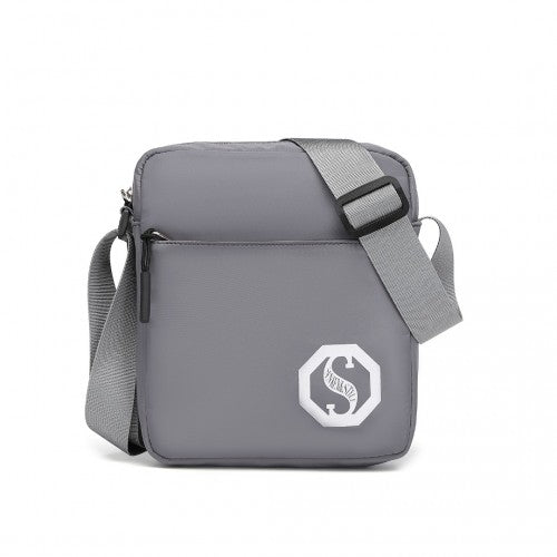 EB2363 - Kono Lightweight & Glow - in - the - Dark 3 - Piece Laptop Backpack Set with Crossbody Bag and Pencil Case - Grey - Easy Luggage