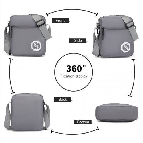EB2363 - Kono Lightweight & Glow - in - the - Dark 3 - Piece Laptop Backpack Set with Crossbody Bag and Pencil Case - Grey - Easy Luggage