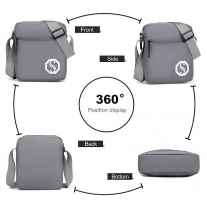 EB2363 - Kono Lightweight & Glow - in - the - Dark 3 - Piece Laptop Backpack Set with Crossbody Bag and Pencil Case - Grey - Easy Luggage