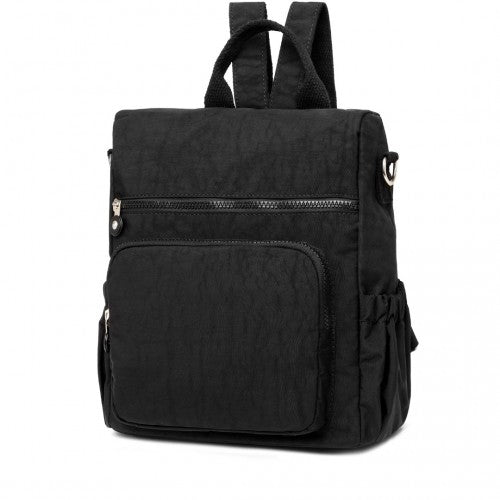 EH2107 - Kono Multi Way Anti - theft Waterproof Backpack Shoulder Bag - Black - Easy Luggage