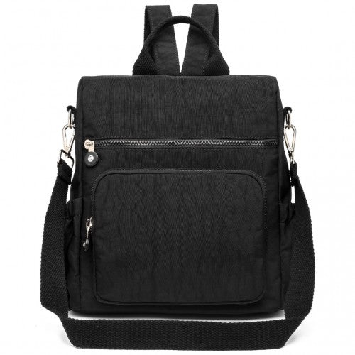 EH2107 - Kono Multi Way Anti - theft Waterproof Backpack Shoulder Bag - Black - Easy Luggage