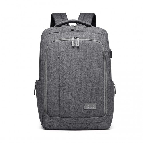 EM2111 - Kono Multi - Compartment Backpack with USB Port - Grey - Easy Luggage