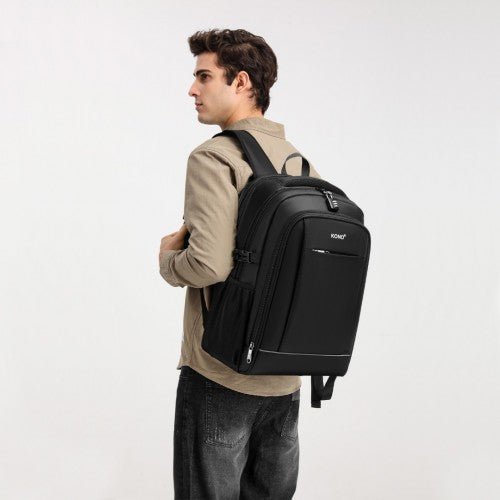 EM2130 - Kono Functional Travel Backpack With USB Charging Port - Grey - Easy Luggage