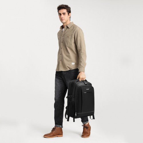 EM2130 - Kono Functional Travel Backpack With USB Charging Port - Grey - Easy Luggage