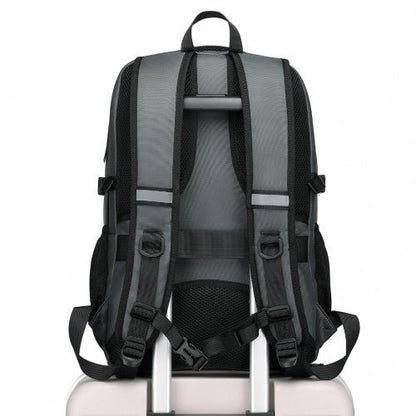 EM2130 - Kono Functional Travel Backpack With USB Charging Port - Grey - Easy Luggage