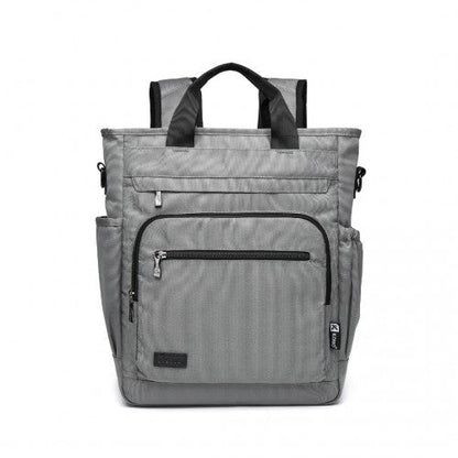 EM2137 - Kono Durable Waterproof Multi Men’s Backpack Shoulder Bag - Grey - Easy Luggage