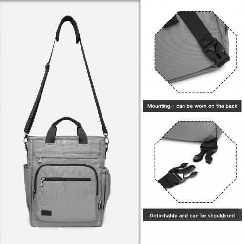 EM2137 - Kono Durable Waterproof Multi Men’s Backpack Shoulder Bag - Grey - Easy Luggage