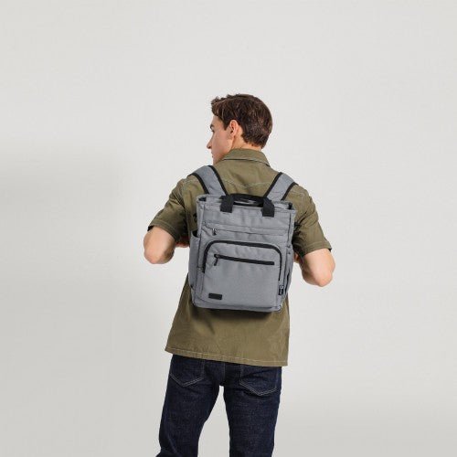 EM2137 - Kono Durable Waterproof Multi Men’s Backpack Shoulder Bag - Grey - Easy Luggage
