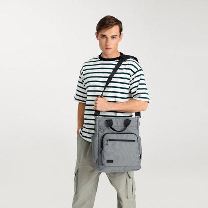 EM2137 - Kono Durable Waterproof Multi Men’s Backpack Shoulder Bag - Grey - Easy Luggage