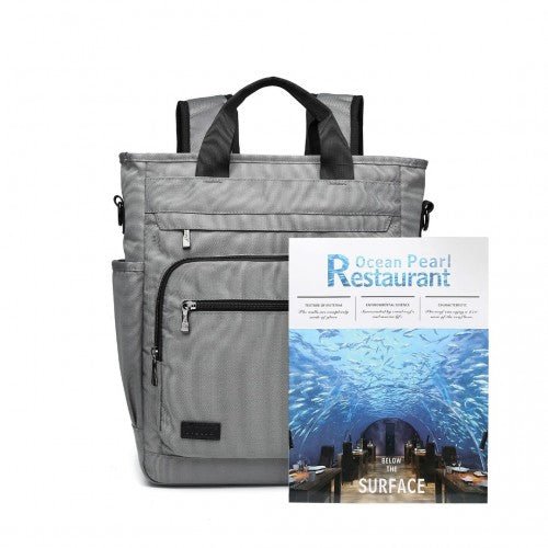 EM2137 - Kono Durable Waterproof Multi Men’s Backpack Shoulder Bag - Grey - Easy Luggage