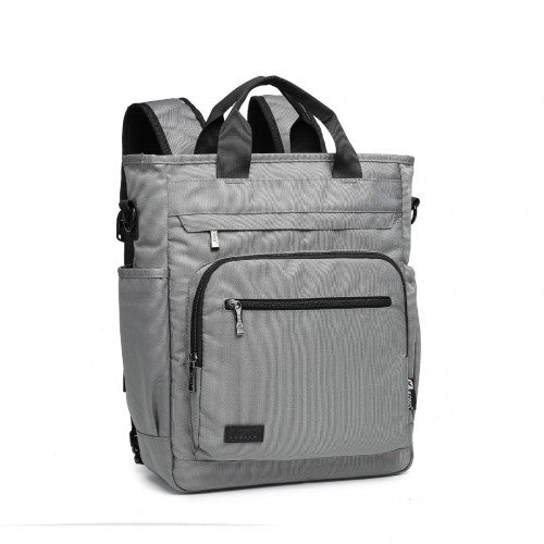EM2137 - Kono Durable Waterproof Multi Men’s Backpack Shoulder Bag - Grey - Easy Luggage