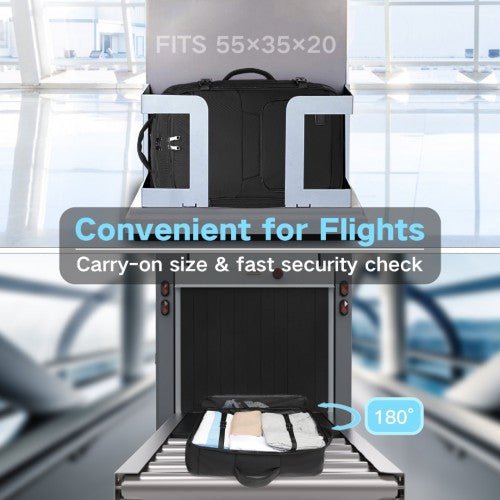 EM2207 - Kono Multifunctional Portable Travel Backpack Cabin Luggage Bag - Black - Easy Luggage