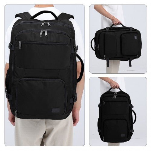 EM2207 - Kono Multifunctional Portable Travel Backpack Cabin Luggage Bag - Black - Easy Luggage