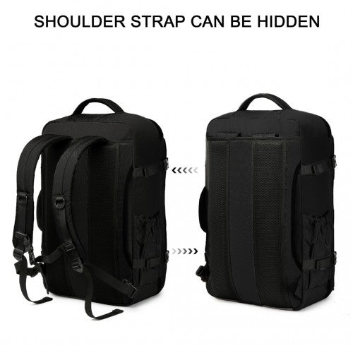 EM2207 - Kono Multifunctional Portable Travel Backpack Cabin Luggage Bag - Black - Easy Luggage