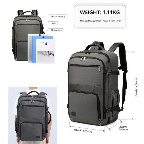 EM2207 - Kono Multifunctional Portable Travel Backpack Cabin Luggage Bag - Grey - Easy Luggage