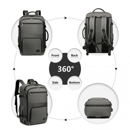 EM2207 - Kono Multifunctional Portable Travel Backpack Cabin Luggage Bag - Grey - Easy Luggage