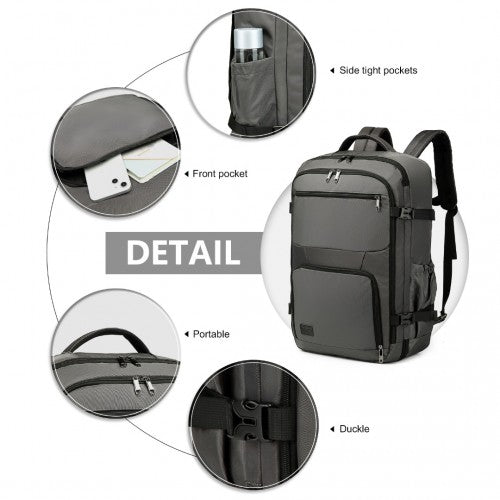 EM2207 - Kono Multifunctional Portable Travel Backpack Cabin Luggage Bag - Grey - Easy Luggage