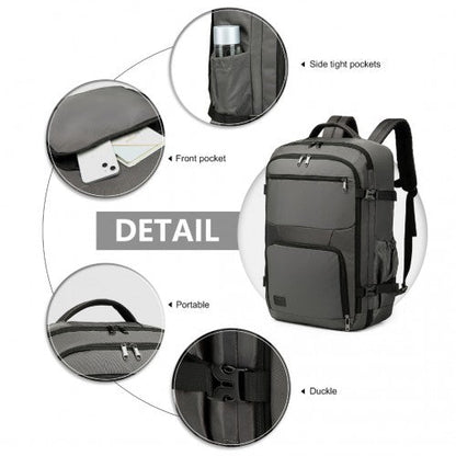 EM2207 - Kono Multifunctional Portable Travel Backpack Cabin Luggage Bag - Grey - Easy Luggage