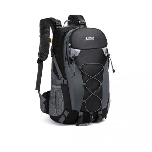 EQ2238 - Kono Multi Functional Outdoor Hiking Backpack With Rain Cover - Black - Easy Luggage