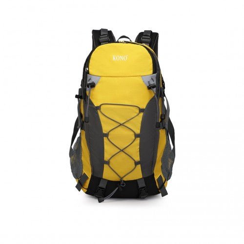EQ2238 - Kono Multi Functional Outdoor Hiking Backpack With Rain Cover - Yellow - Easy Luggage