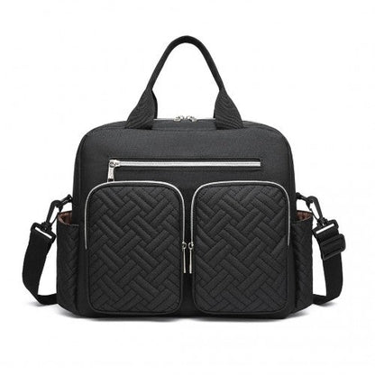 EQ2248 - Kono Durable And Functional Changing Tote Bag - Black - Easy Luggage