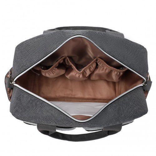 EQ2248 - Kono Durable And Functional Changing Tote Bag - Dark Grey - Easy Luggage