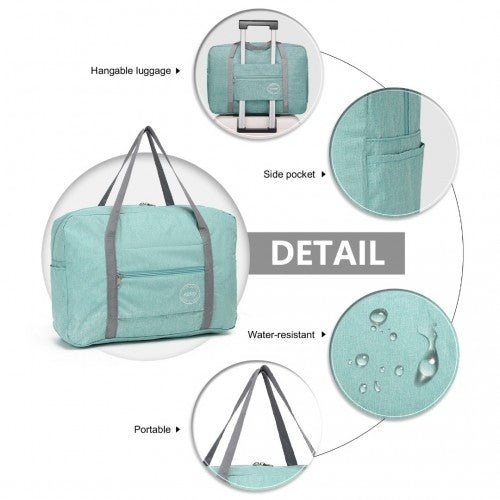EQ2256 - Kono Foldable Waterproof Storage Travel Handbag - Green - Easy Luggage