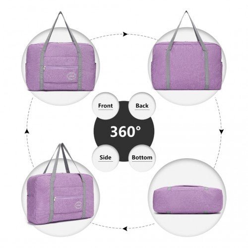 EQ2256 - Kono Foldable Waterproof Storage Travel Handbag - Purple - Easy Luggage