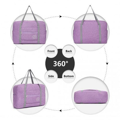 EQ2256 - Kono Foldable Waterproof Storage Travel Handbag - Purple - Easy Luggage