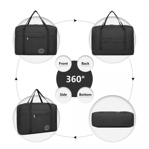 EQ2308 - Kono Foldable Waterproof Storage Cabin Travel Handbag - Black - Easy Luggage