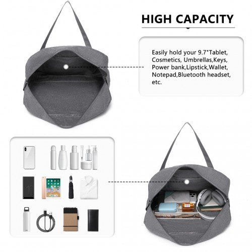 EQ2308 - Kono Foldable Waterproof Storage Cabin Travel Handbag - Grey - Easy Luggage