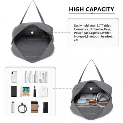 EQ2308 - Kono Foldable Waterproof Storage Cabin Travel Handbag - Grey - Easy Luggage
