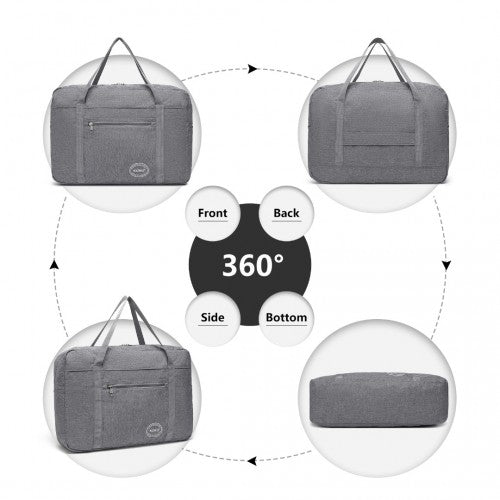 EQ2308 - Kono Foldable Waterproof Storage Cabin Travel Handbag - Grey - Easy Luggage