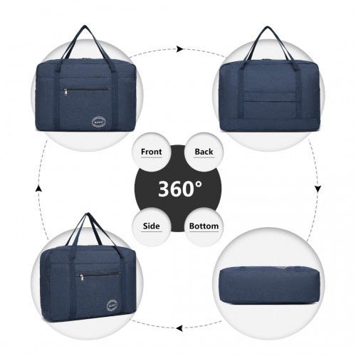 EQ2308 - Kono Foldable Waterproof Storage Cabin Travel Handbag - Navy - Easy Luggage