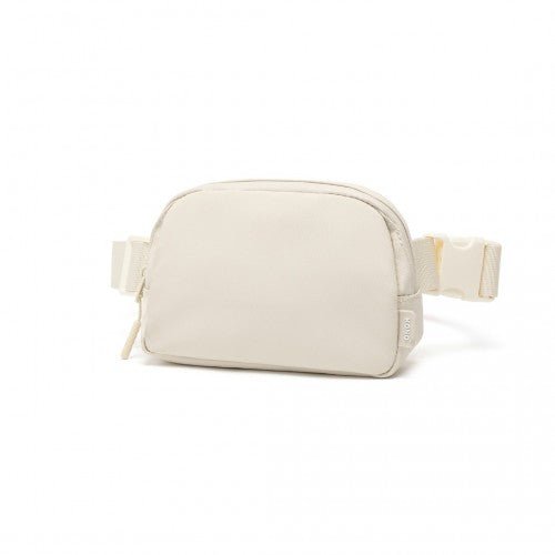 EQ2345 - Kono Sleek And Stylish Minimalist Classic Waterproof Waist Pack - Beige - Easy Luggage