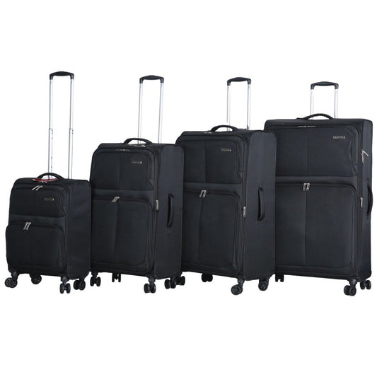 Fantana Super Light Soft Shell 4 - Wheels Expandable Luggage with Multiple Pockets Black - Easy Luggage