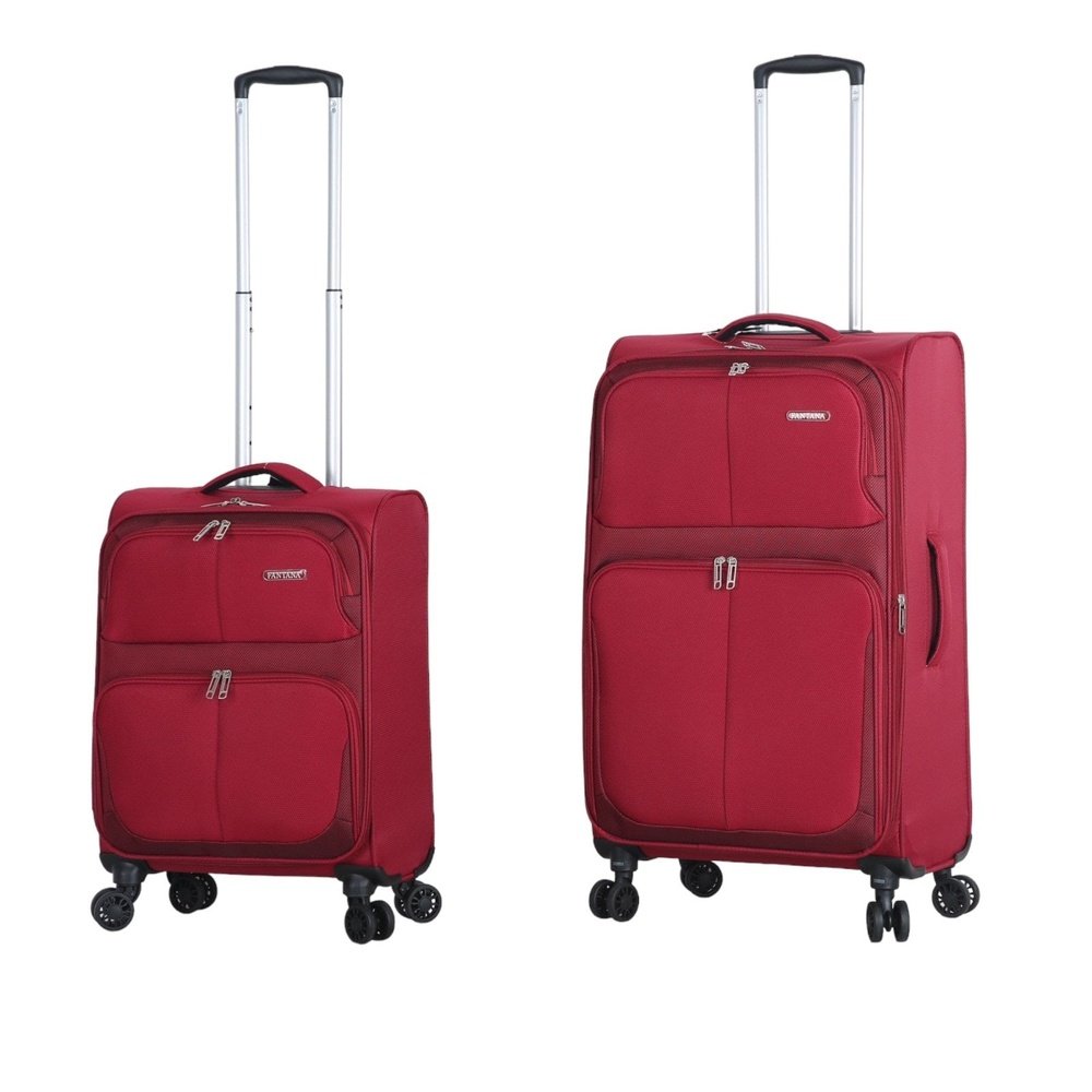 Fantana Super Light Soft Shell 4 - Wheels Expandable Luggage with Multiple Pockets Burgundy - Easy Luggage