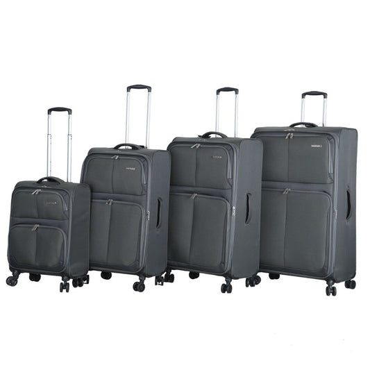 Fantana Super Light Soft Shell 4 - Wheels Expandable Luggage with Multiple Pockets Grey - Easy Luggage