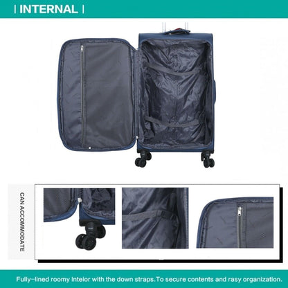 Fantana Super Light Soft Shell 4 - Wheels Expandable Luggage with Multiple Pockets Navy - Easy Luggage