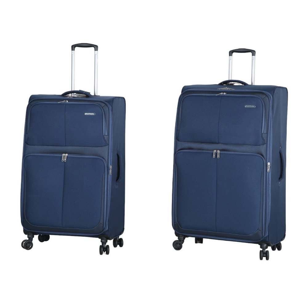 Fantana Super Light Soft Shell 4 - Wheels Expandable Luggage with Multiple Pockets Navy - Easy Luggage