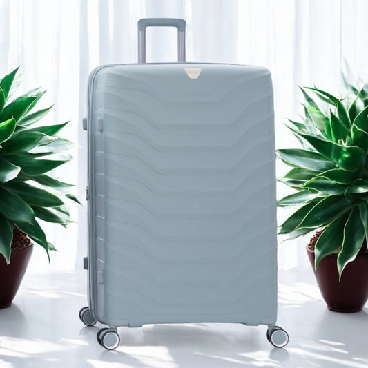 Eagle Verona 3-Piece Expandable Luggage Set - PP Material ,TSA Lock 360 Spinner Wheels - Grey