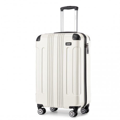 K1777 - 1L - Kono 19 Inch ABS Lightweight Compact Hard Shell Cabin Suitcase Travel Carry - On Luggage - Beige - Easy Luggage