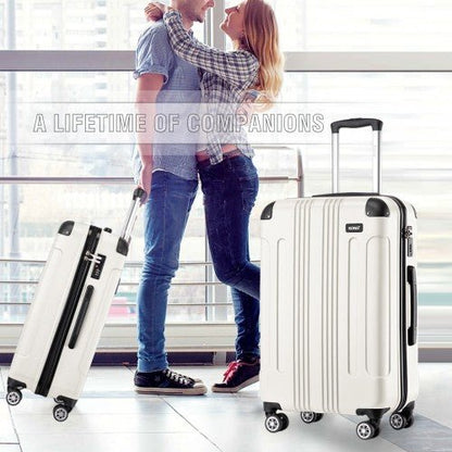 K1777 - 1L - Kono 28 Inch ABS Lightweight Compact Hard Shell Travel Luggage For Extended Journeys - Beige - Easy Luggage