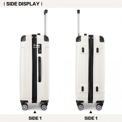 K1777 - 1L - Kono 28 Inch ABS Lightweight Compact Hard Shell Travel Luggage For Extended Journeys - Beige - Easy Luggage