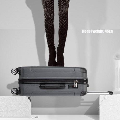 K1777 - 1L - Kono 28 Inch ABS Lightweight Compact Hard Shell Travel Luggage For Extended Journeys - Grey - Easy Luggage